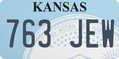 KS license plate 763JEW