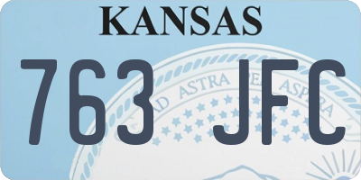 KS license plate 763JFC