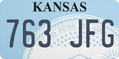 KS license plate 763JFG