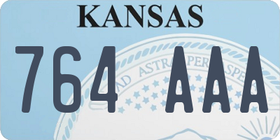 KS license plate 764AAA