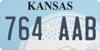 KS license plate 764AAB