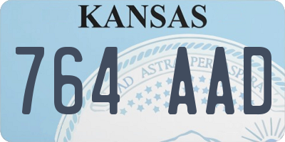 KS license plate 764AAD