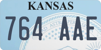 KS license plate 764AAE