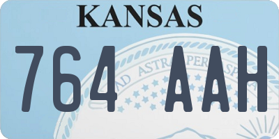 KS license plate 764AAH