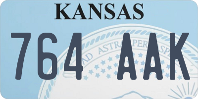 KS license plate 764AAK
