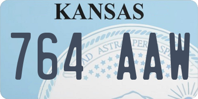 KS license plate 764AAW