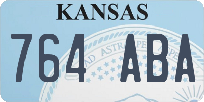 KS license plate 764ABA