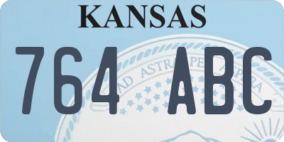 KS license plate 764ABC