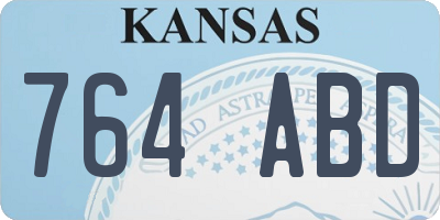 KS license plate 764ABD