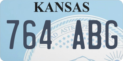 KS license plate 764ABG