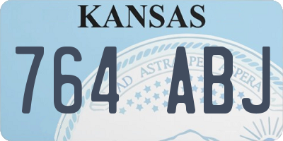 KS license plate 764ABJ