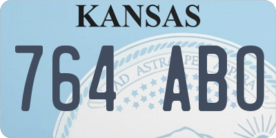 KS license plate 764ABO