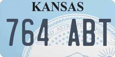 KS license plate 764ABT