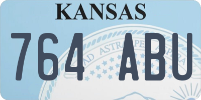 KS license plate 764ABU