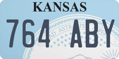 KS license plate 764ABY