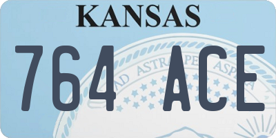 KS license plate 764ACE
