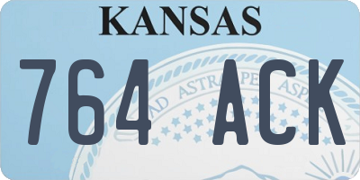 KS license plate 764ACK