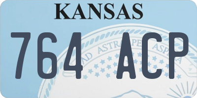 KS license plate 764ACP