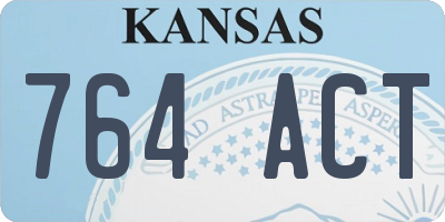 KS license plate 764ACT