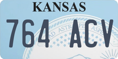 KS license plate 764ACV