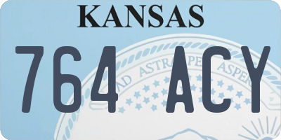 KS license plate 764ACY