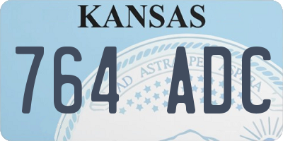 KS license plate 764ADC
