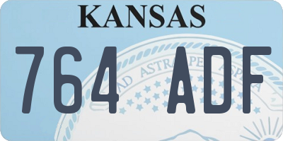 KS license plate 764ADF