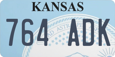 KS license plate 764ADK