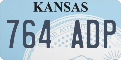 KS license plate 764ADP