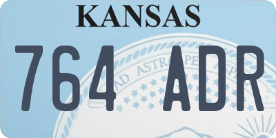 KS license plate 764ADR