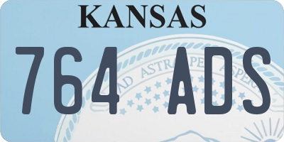 KS license plate 764ADS