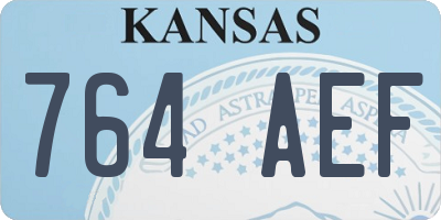 KS license plate 764AEF