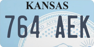 KS license plate 764AEK