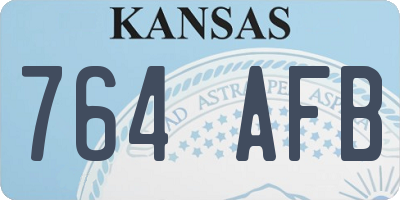 KS license plate 764AFB