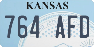 KS license plate 764AFD