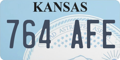 KS license plate 764AFE