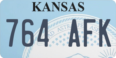 KS license plate 764AFK
