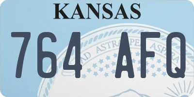 KS license plate 764AFQ