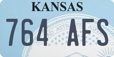 KS license plate 764AFS