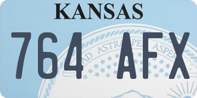 KS license plate 764AFX