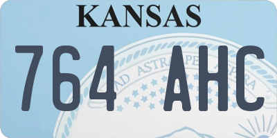 KS license plate 764AHC