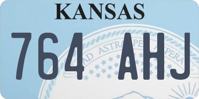 KS license plate 764AHJ