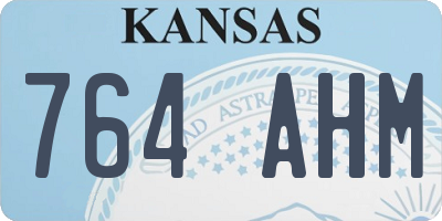 KS license plate 764AHM