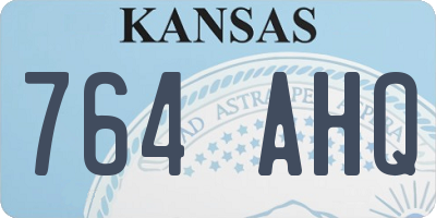 KS license plate 764AHQ