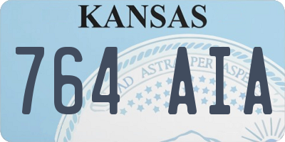 KS license plate 764AIA