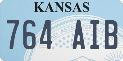 KS license plate 764AIB