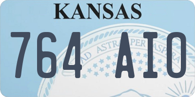 KS license plate 764AIO