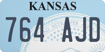 KS license plate 764AJD