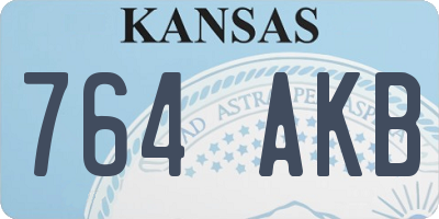 KS license plate 764AKB