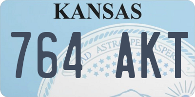 KS license plate 764AKT
